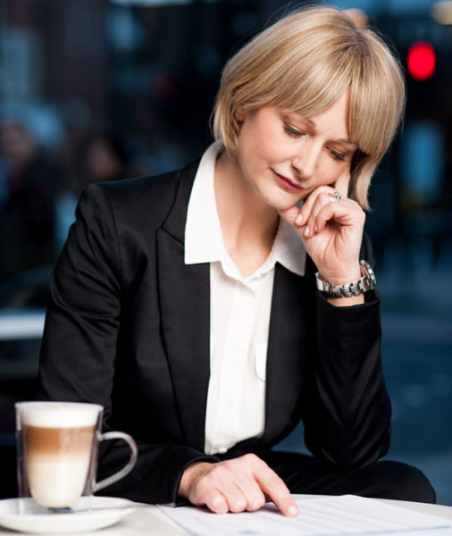 professional woman reviewing documents